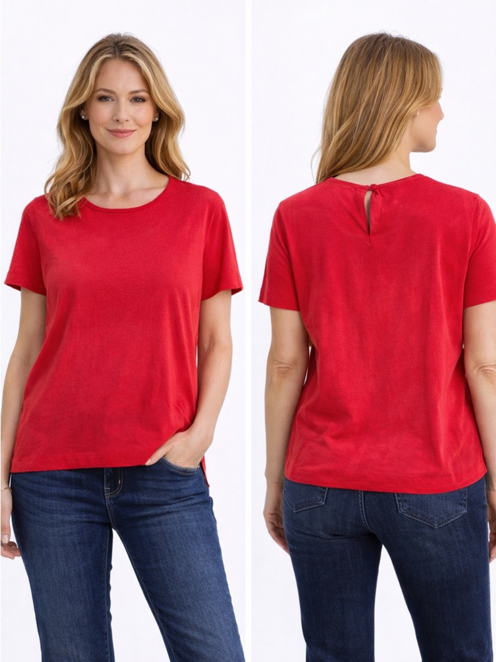 Neiman Marcus Red Short Sleeve Tee